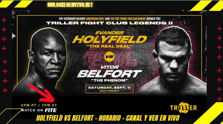 Holyfield  vs Belfort, enterate de la pelea y toda su informacion necesaria como el horario el canal  y donde y como ver esta pelea en vivo