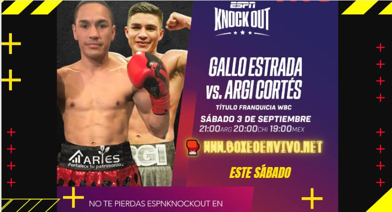 Ver Gallo Estrada  vs Argi Cortés en Vivo Online por ESPN Knockout