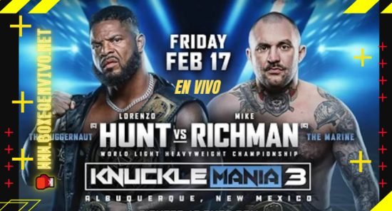 Ver BKFC KnuckleMania 3: Hunt vs Richman en Vivo Online
